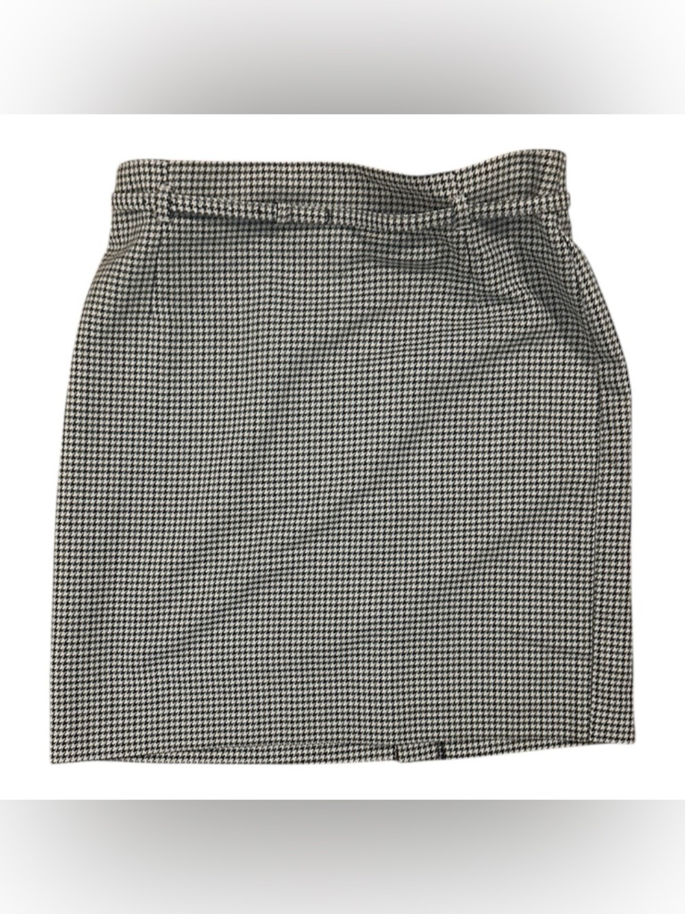 H&M Black and White Houndstooth Belted Pencil Skirt size 12